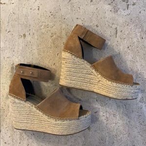 Dolce Vita Straw Saddle suede platforms